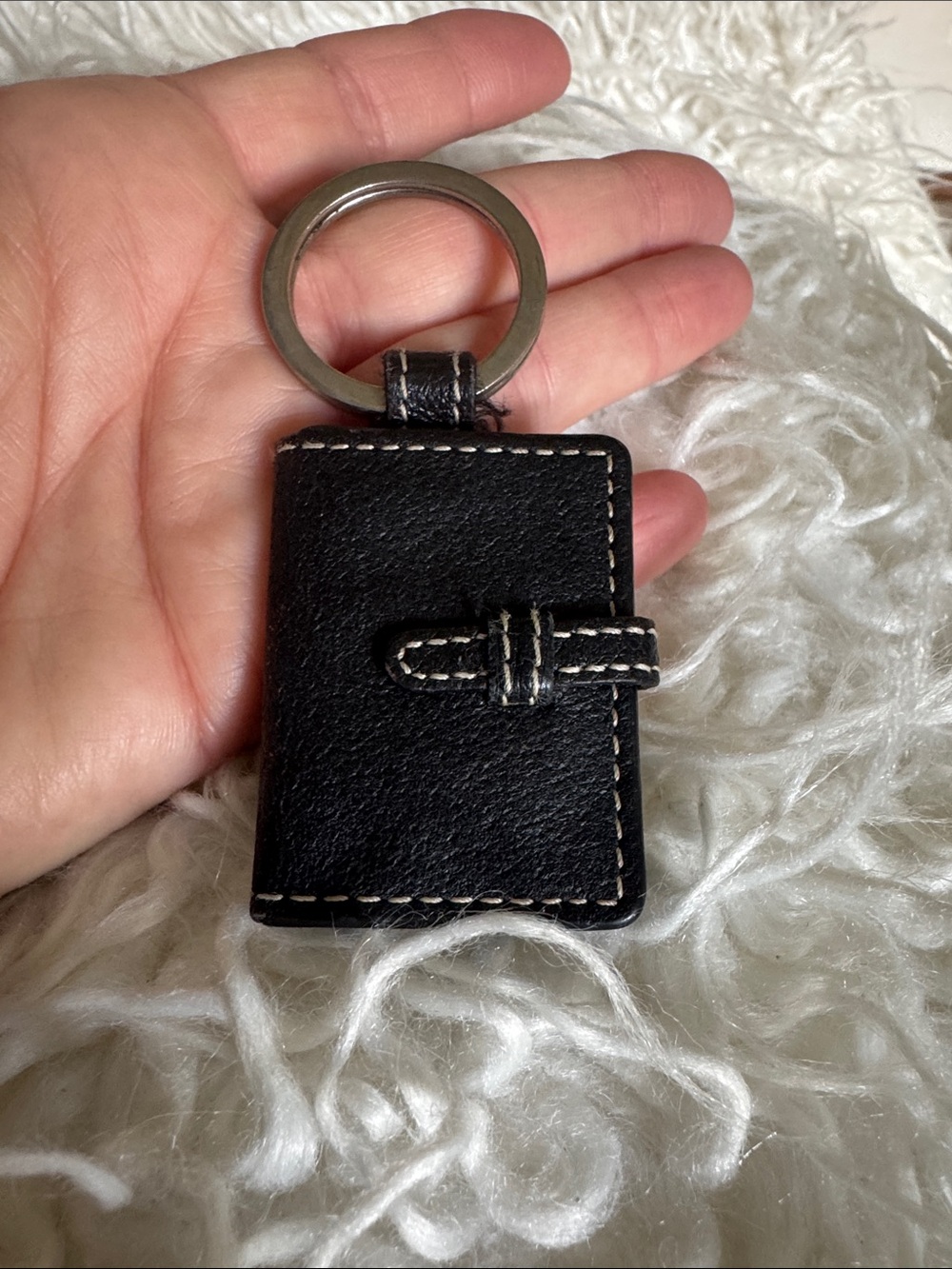 Vintage Coach Black Leather Mini Key Wallet Keyring